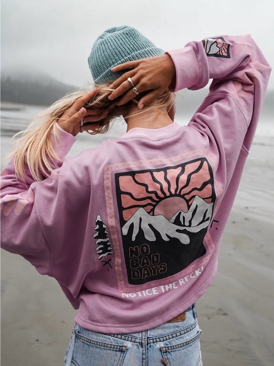 Notice The Reckless Tops - Notice the Reckless “No Bad Days” pink cropped long sleeve
